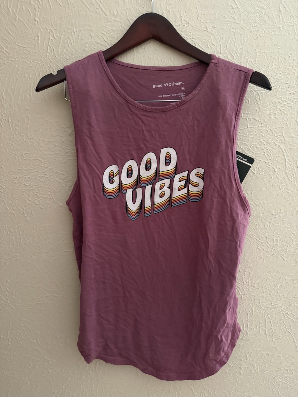 Good hYOUman “Good Vibes” Tank Top | Size Medium | NWT